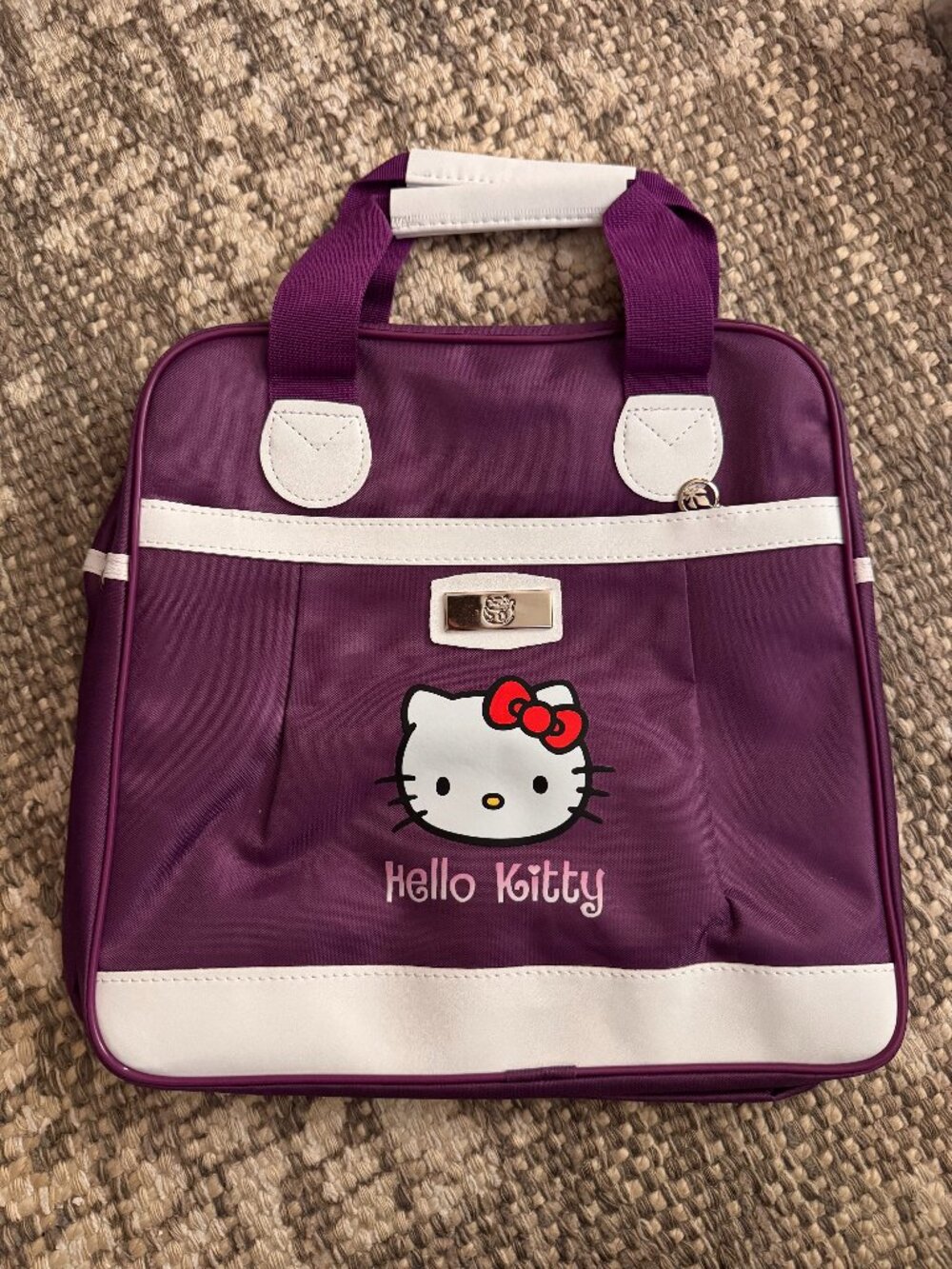 Hello Kitty Purple Tote Bag Briefcase Laptop School Work Bag NEW